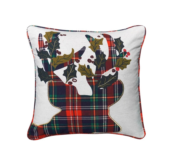 Kerstkussen met rendier en tartan motief – Urbane Hide Urbane Hide