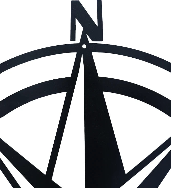 Metalen Kompas Muurdecoratie Zwart Rond | Urbane Hide Urbane Hide