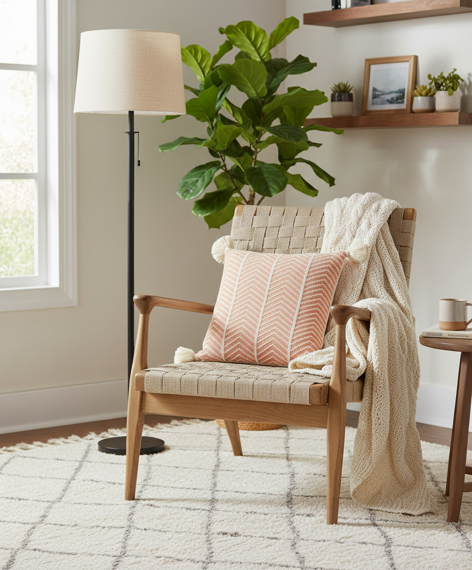 Terracotta Sierkussen met Chevron en Kwastjes – Urbane Hide Urbane Hide