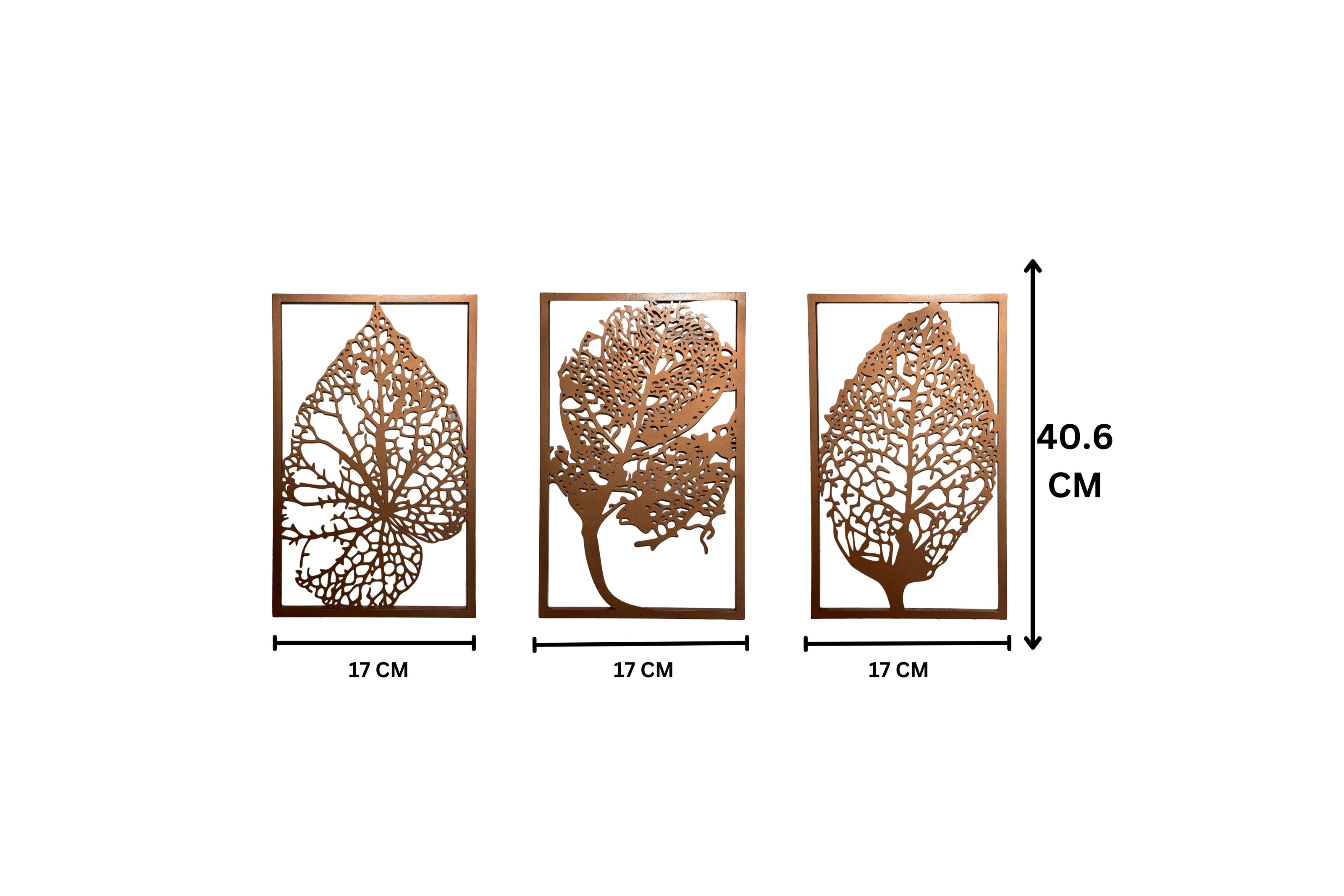 Koperen Blad Muurdecoratie Set van 3 | Urbane Hide Urbane Hide