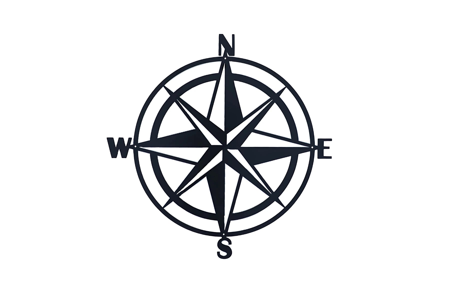 Metalen Kompas Muurdecoratie Zwart Rond | Urbane Hide Urbane Hide