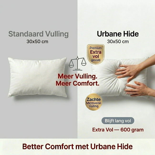 kussenvulling 30x50 cm - Microvezel 600 gram- Urbane Hide