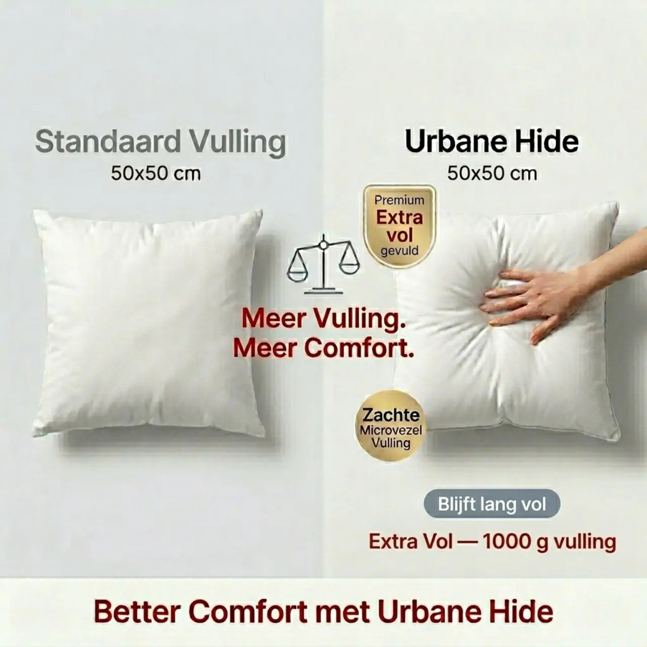 Kissenfüllung 50x50 cm – 1000 g Innenkissen | Urbane Hide