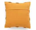 Mustard yellow textured cushion cover with pom-poms, cozy and stylish home décor accent