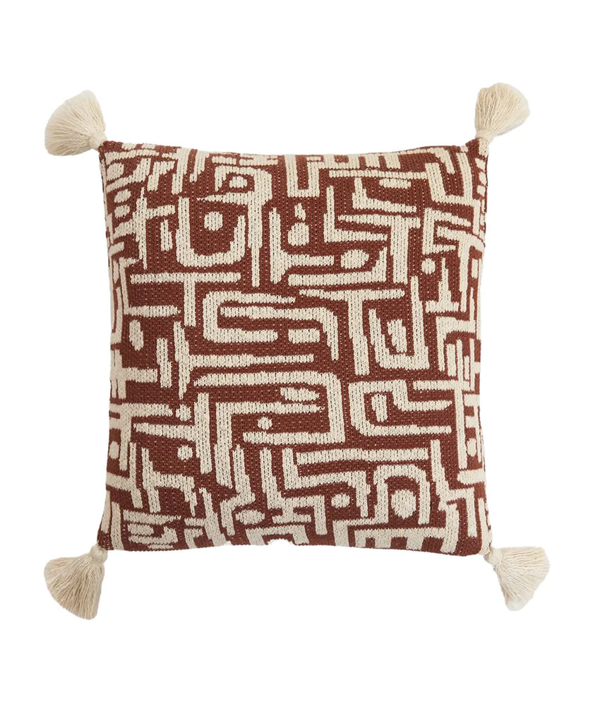 Decoratief kussen etnisch patroon bruin beige – Urbane Hide Urbane Hide