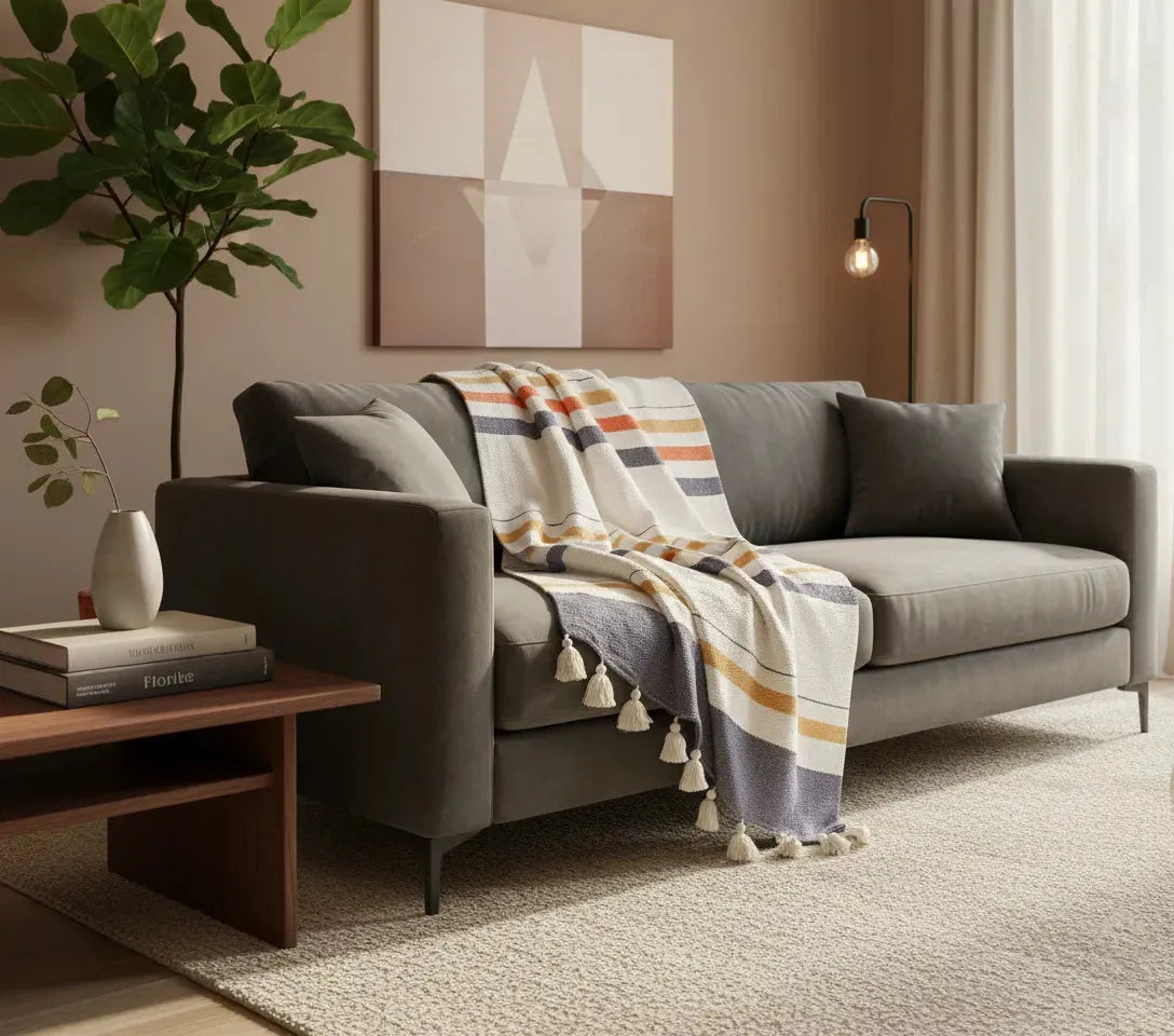 Gestreepte Deken voor Bank of Bed – Urbane Hide 