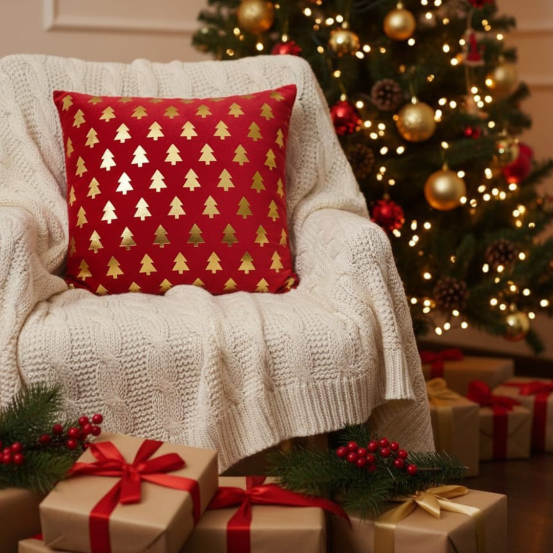 Kerst Kussenhoezen | 45x45 cm | Kussenhoes | Kussenhoesjes | Velvet | met rits | Rood Urbane Hide