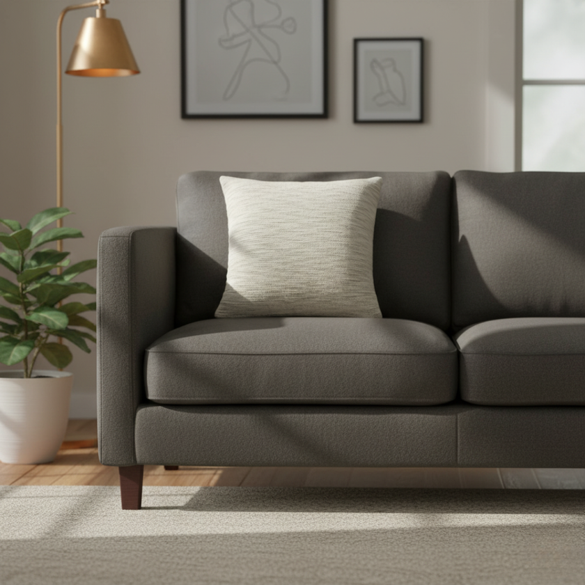 Sierkussen handgeweven katoen beige naturel – Urbane Hide Urbane Hide