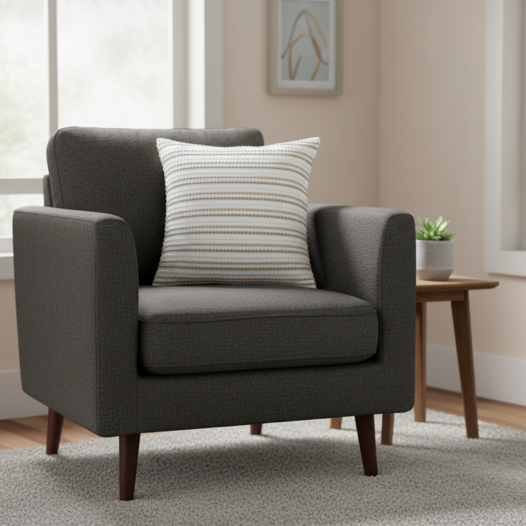 Kussenhoes beige gestreept katoen 45x45 – Urbane Hide Urbane Hide