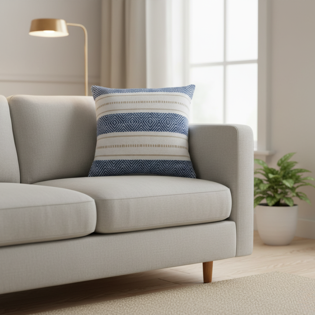 Kussenhoes blauw wit boho patroon 45x45 cm - Urbane Hide Urbane Hide