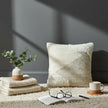 Kussen beige wolmix met textuur modern design - Urbane Hide