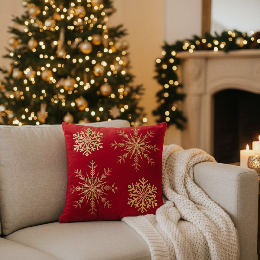 Kerst kussenhoezen 45x45 cm | Kerstdecoratie | Kussenhoes | Kussenhoesjes | Velvet | met rits | Rood Urbane Hide