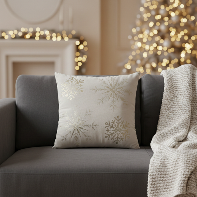 Kerst Kussenhoezen 45x45 cm | Kussenhoes | Kussenhoesjes | Velvet | met rits | Wit Urbane Hide