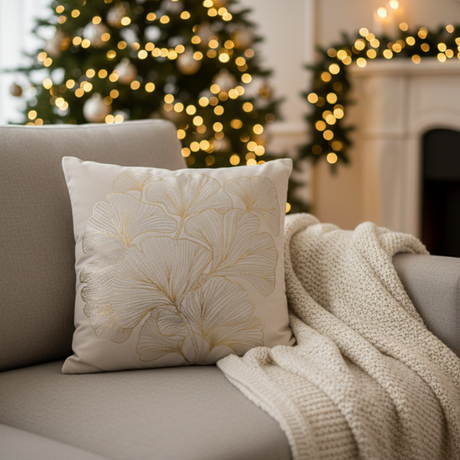 Kerst Kussenhoezen | 45x45 cm | Kussenhoes | Kussenhoesjes | Velvet | met rits | Wit Urbane Hide