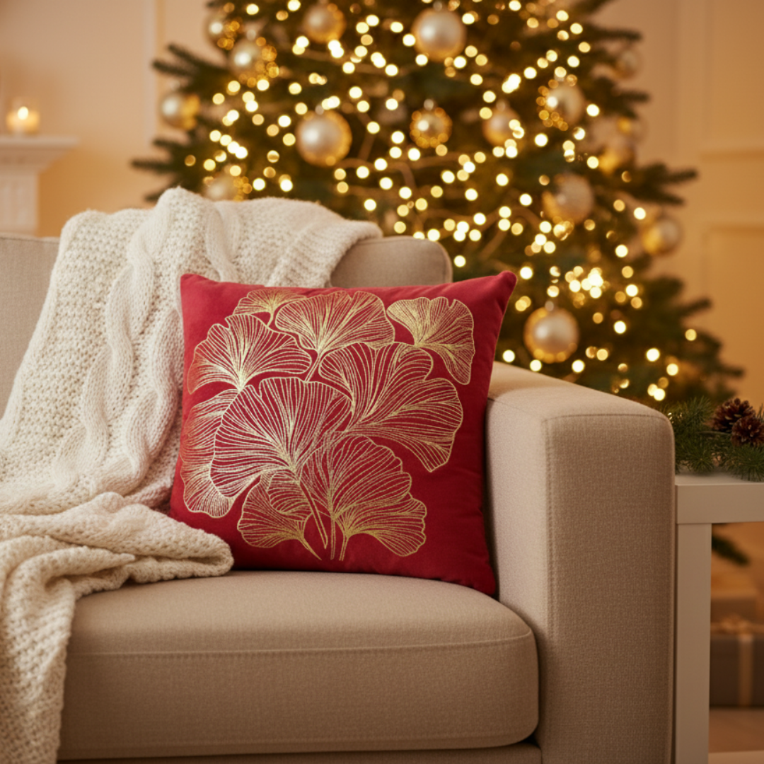 Kerst Kussenhoezen 45x45 cm | Kussenhoes | Kussenhoesjes | Velvet | met rits | Rood Urbane Hide