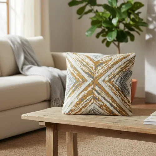 Kussenhoezen op een houten tafel