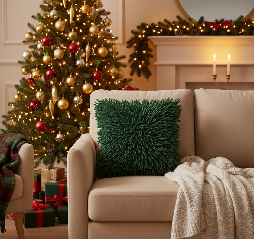 Kerstkussenhoes op een bank - Urbane Hide 