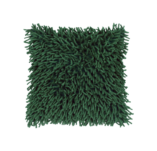 Groene kussenhoes shaggy stijl fluffy look - Urbane Hide 