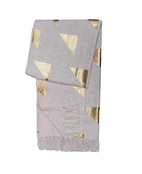 Zalmroze Boho Deken met Geometrisch Patroon – Urbane Hide 
