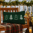 Groen kerstkussen met kerstbomen en fluffy rand - Urbane Hide Urbane Hide