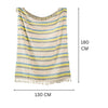 Kleurrijke gestreepte plaid met franjes katoen – Urbane Hide Urbane Hide
