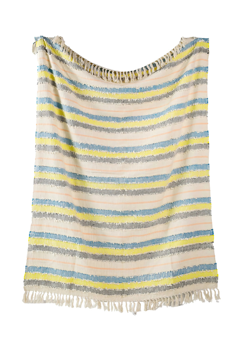 Kleurrijke gestreepte plaid met franjes katoen – Urbane Hide Urbane Hide