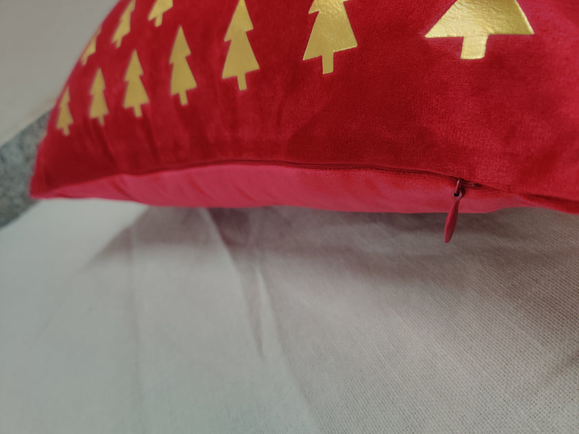 Kerst Kussenhoezen | 45x45 cm | Kussenhoes | Kussenhoesjes | Velvet | met rits | Rood Urbane Hide