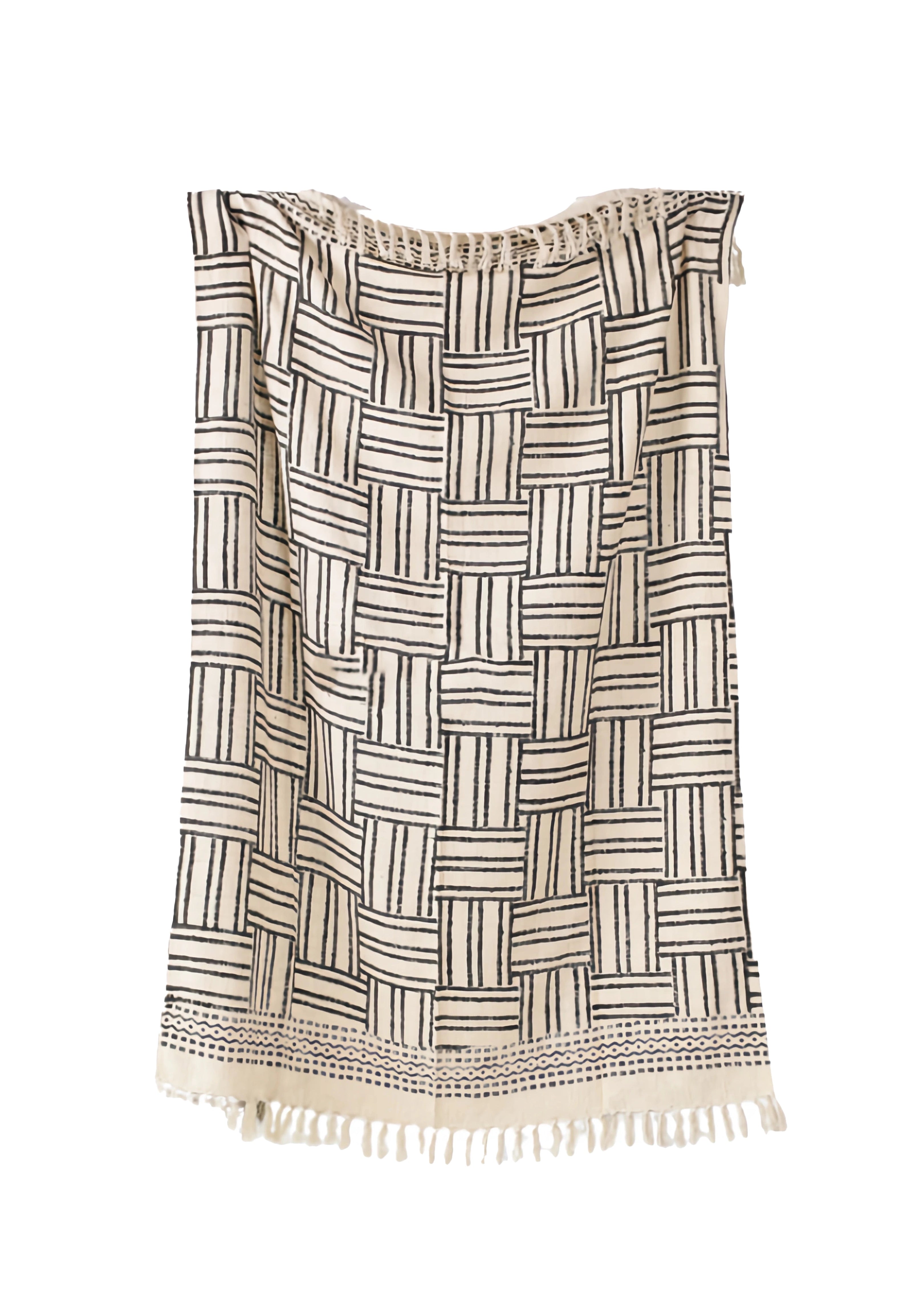 Zwart-Witte Deken met Grafisch Patroon | Urbane Hide Urbane Hide