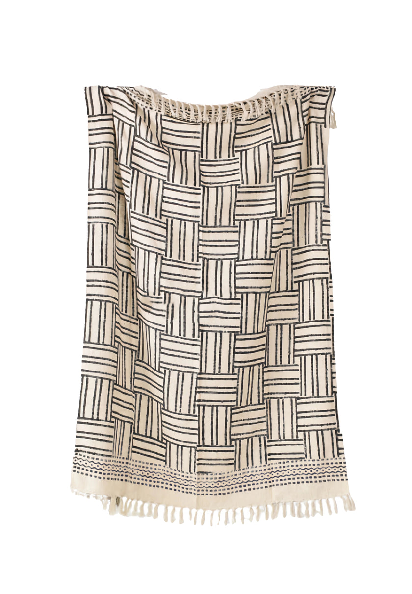 Zwart-Witte Deken met Grafisch Patroon | Urbane Hide Urbane Hide