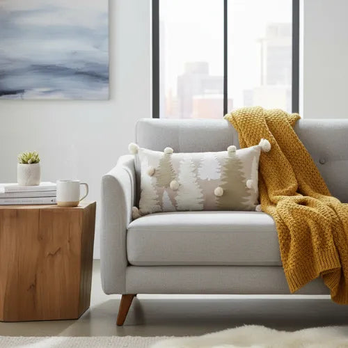 Kerstboom Sierkussen met Kwastjes – Feestelijk | Urbane Hide 