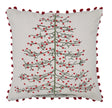 Kerstkussen met kerstboomprint en rode pompons – Urbane Hide 