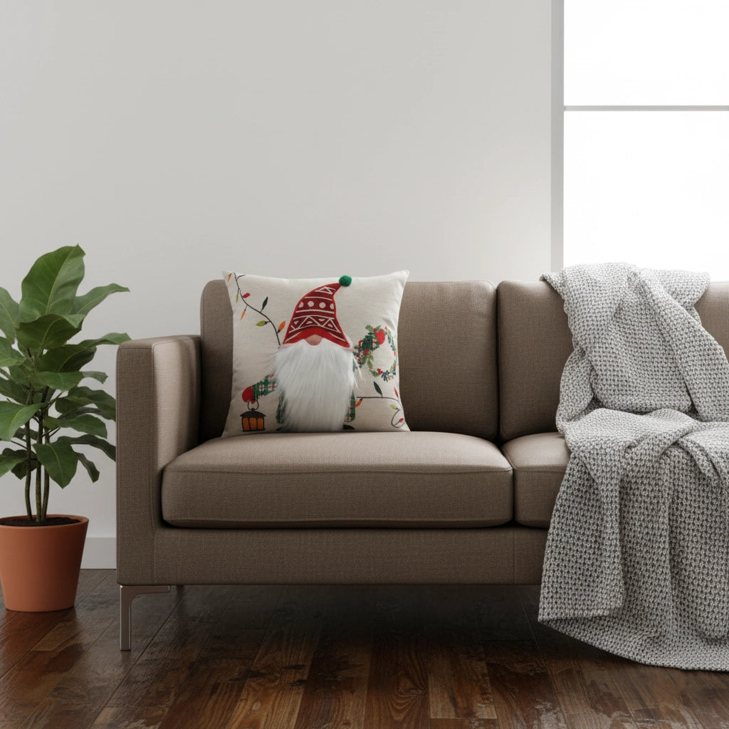 Kerstkussen met Kabouter & Feestelijke Lichtjes – Urbane Hide 