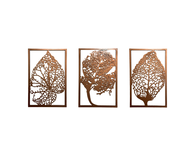 Koperen Blad Muurdecoratie Set van 3 | Urbane Hide Urbane Hide
