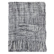 Zachte grijze plaid met franjes en geweven structuur - Urbane Hide Urbane Hide