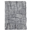 Zachte grijze plaid met franjes en geweven structuur - Urbane Hide Urbane Hide
