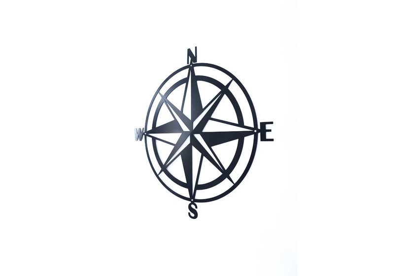 Metalen Kompas Muurdecoratie Zwart Rond | Urbane Hide Urbane Hide