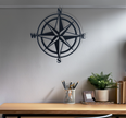 Metalen Kompas Muurdecoratie Zwart Rond | Urbane Hide Urbane Hide