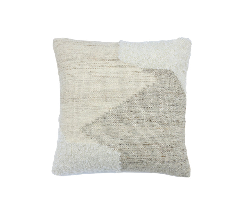 Kussen beige wolmix met textuur modern design - Urbane Hide Urbane Hide