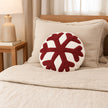 Ronde kerst vloermat met rood sneeuwvlok motief - Urbane Hide Urbane Hide