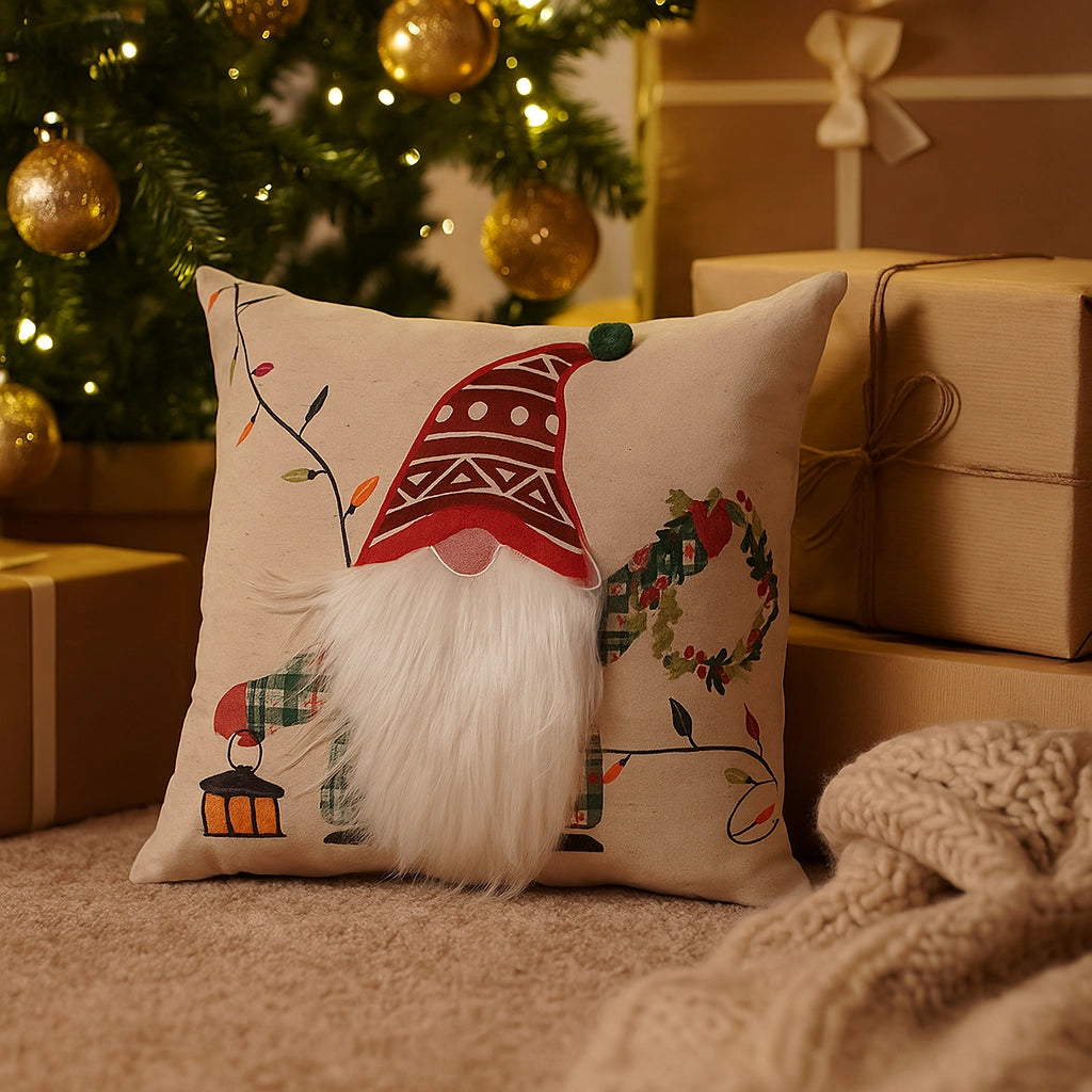 Kerstkussen met Kabouter & Feestelijke Lichtjes – Urbane Hide Urbane Hide