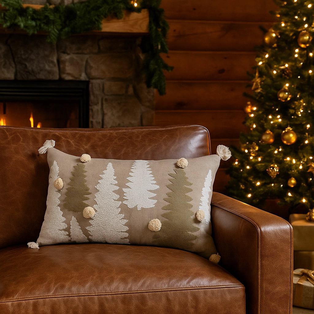 Kerstboom Sierkussen met Kwastjes – Feestelijk | Urbane Hide Urbane Hide