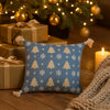 Kerst kussenhoes blauw met bomen en sneeuw - Urbane Hide Urbane Hide