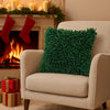Groene kussenhoes shaggy stijl fluffy look - Urbane Hide Urbane Hide