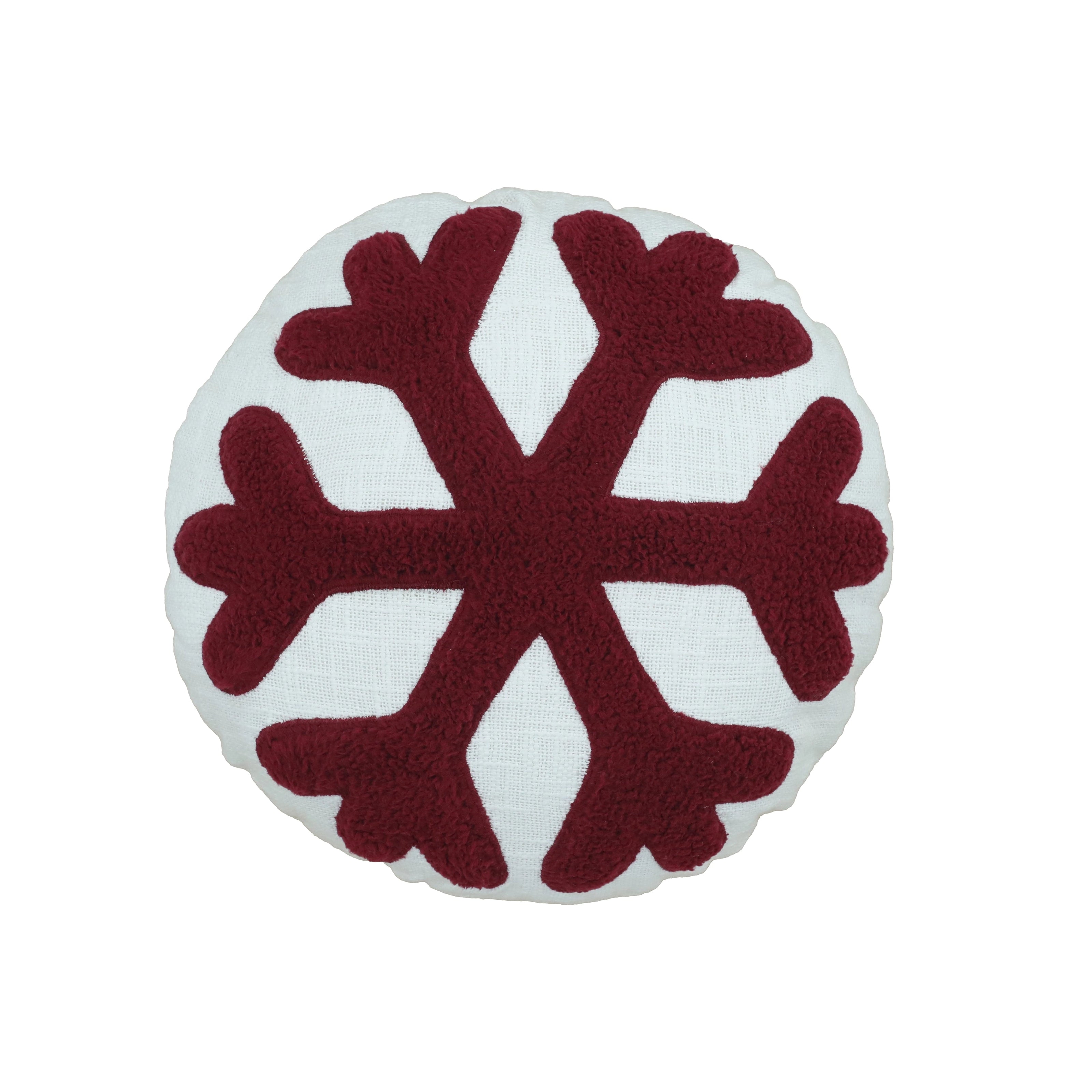 Ronde kerst vloermat met rood sneeuwvlok motief - Urbane Hide Urbane Hide