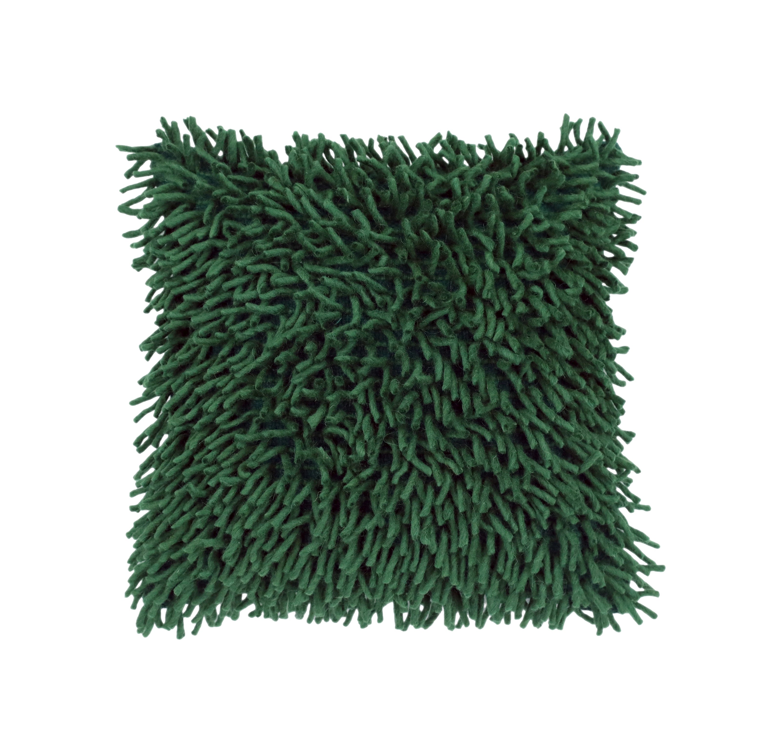 Groene kussenhoes shaggy stijl fluffy look - Urbane Hide Urbane Hide