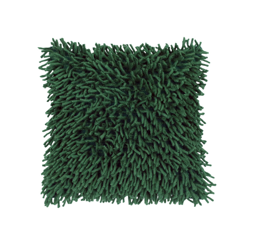Groene kussenhoes shaggy stijl fluffy look - Urbane Hide Urbane Hide