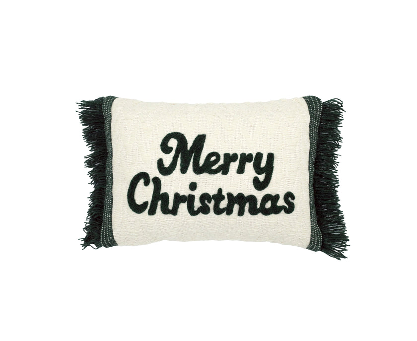 Kerst kussenhoes Merry Christmas met franjes - Urbane Hide Urbane Hide
