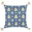 Kerst kussenhoes blauw met bomen en sneeuw - Urbane Hide Urbane Hide