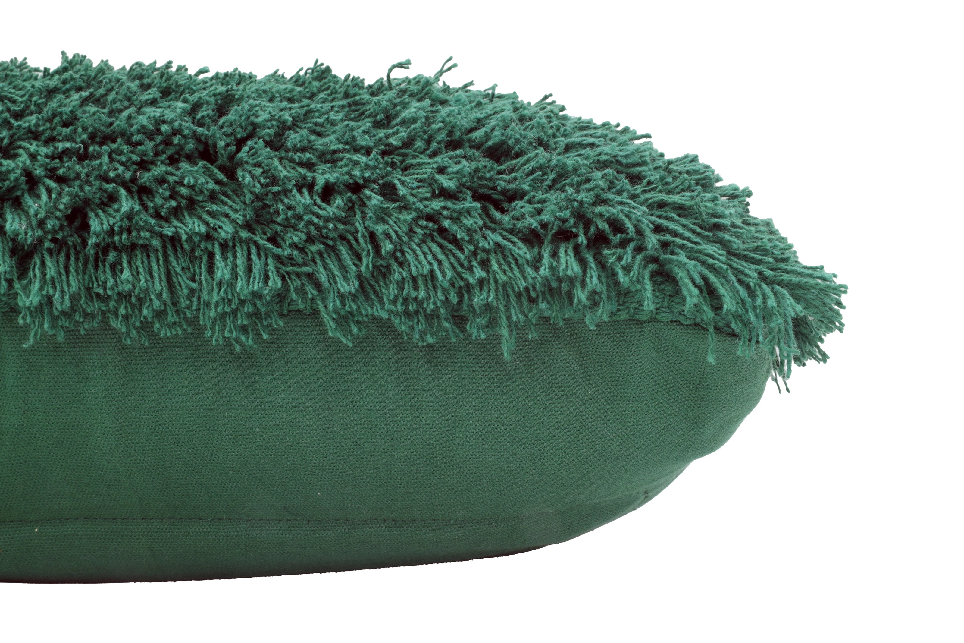 Groen kerstkussen met kerstbomen en fluffy rand - Urbane Hide Urbane Hide