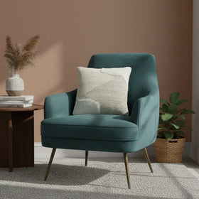 Kussen beige wolmix met textuur modern design - Urbane Hide 